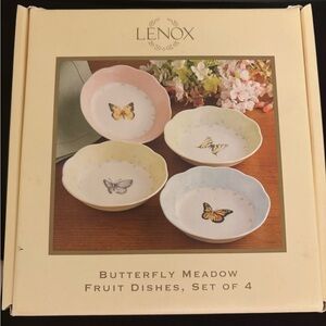Lenox Pastel Butterfly Meadow Fruit Dishes - Pink, Yellow, Green, Blue